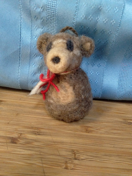 Needle Felted Bear Ornament