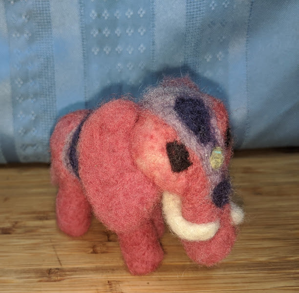 Needle Felted Painted Elephant