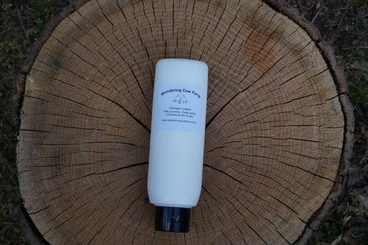 Large Camper Lotion with zinc oxide and essential oils.