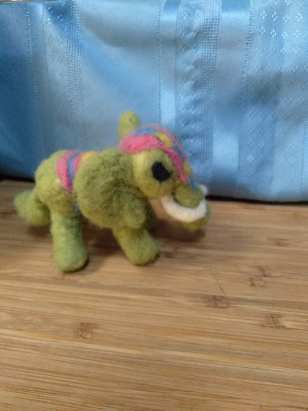 Needle Felted Painted Elephant